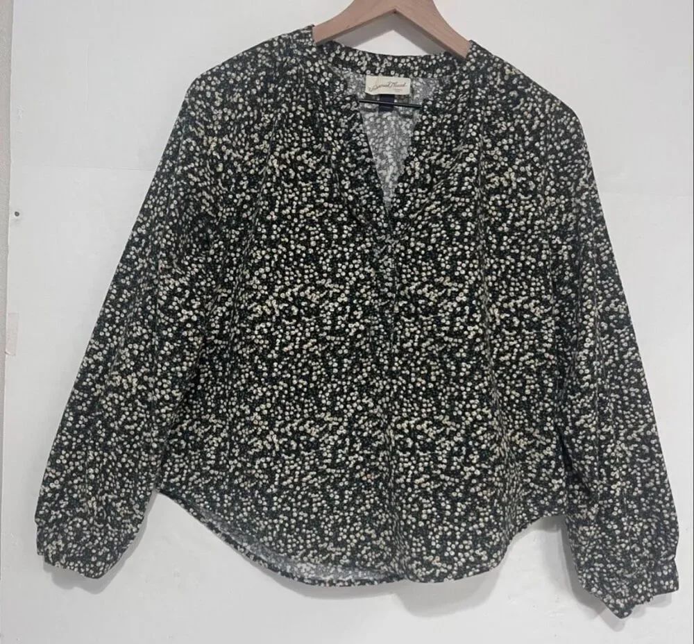 Universal Thread Long Sleeve Corduroy Floral Print Shirt Size XS